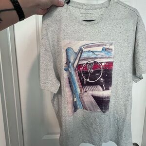 Banana Republic Blue and Red Convertible Graphic Tee